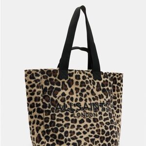 All Saints Leopard Print Tote Bag